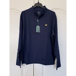 2026 Masters Tech L Navy Blue Solid Quarter 1/4 Zip Golf Pullover Augusta ⛳️🔥